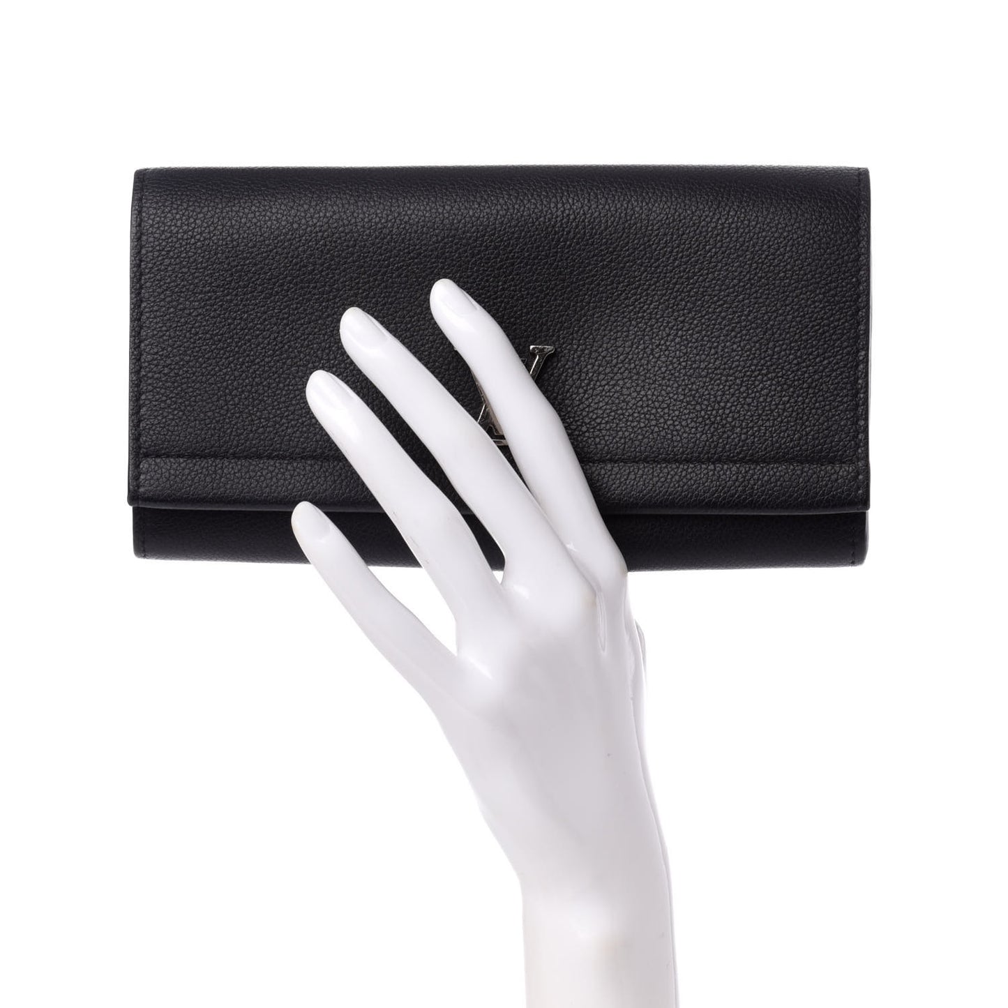 Calfskin Lockme II Wallet Black
