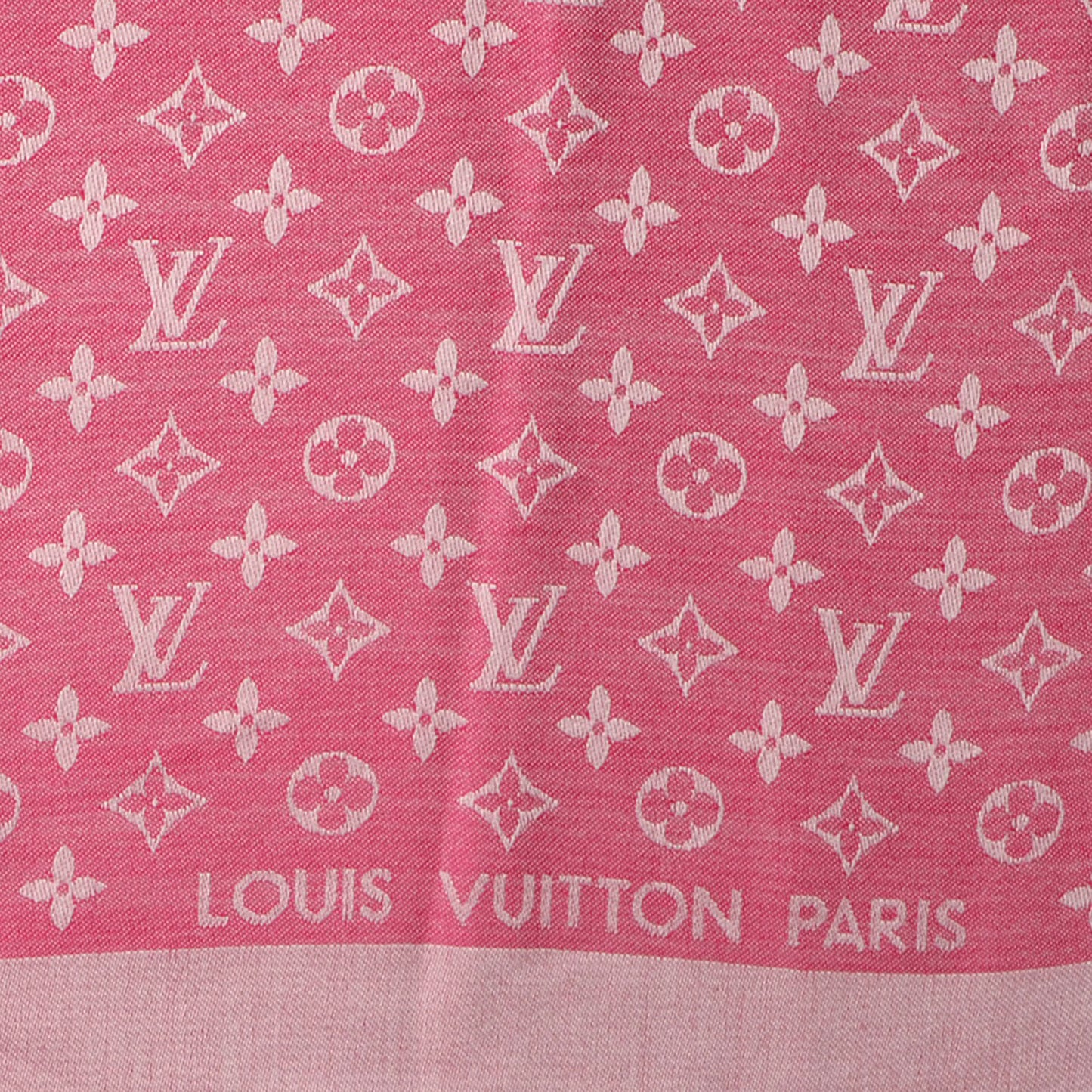 Silk Wool Monogram Denim Shawl Pivoine