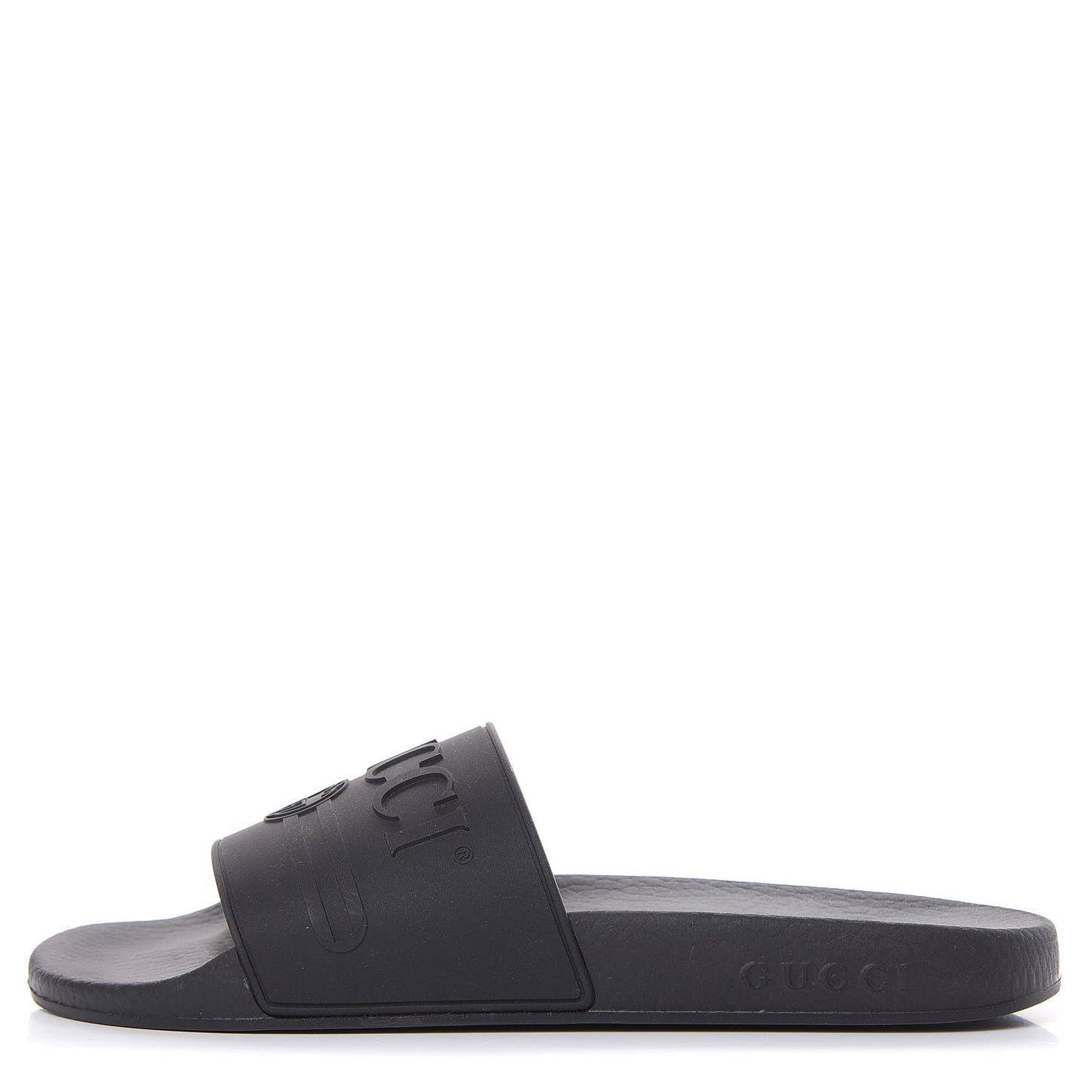 Rubber Womens Logo Slide Sandals 39 Black
