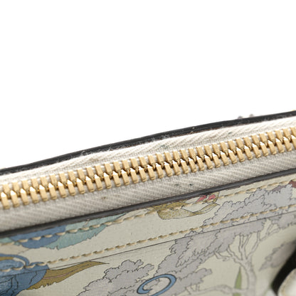 Gucci New Shangai Calfskin Tiger Savanah Web Small Horsebit 1955 Top Handle Bag Chalky White Multicolor 13 of 14
