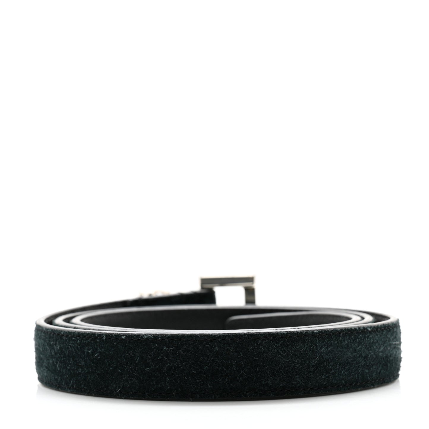 Suede Monogram Square Buckle Belt 85 34 Black