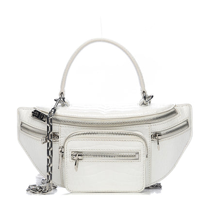 Alexander Wang Crocodile Embossed Patent Mini Top Handle Attica Belt Bag White 1 of 8