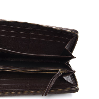 Balenciaga Agneau Classic Hardware Continental Zip Around Wallet Charbon 5 of 6