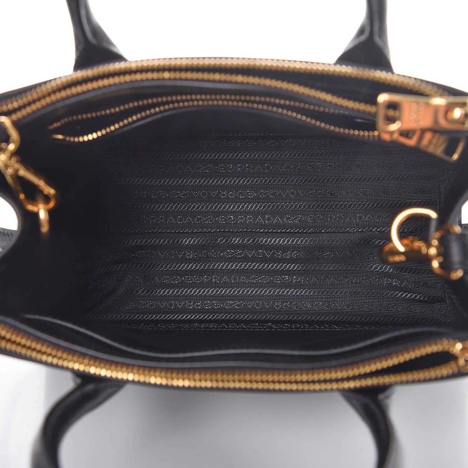 Prada Saffiano City Calfskin Small Paradigme Bag Black 7 of 9