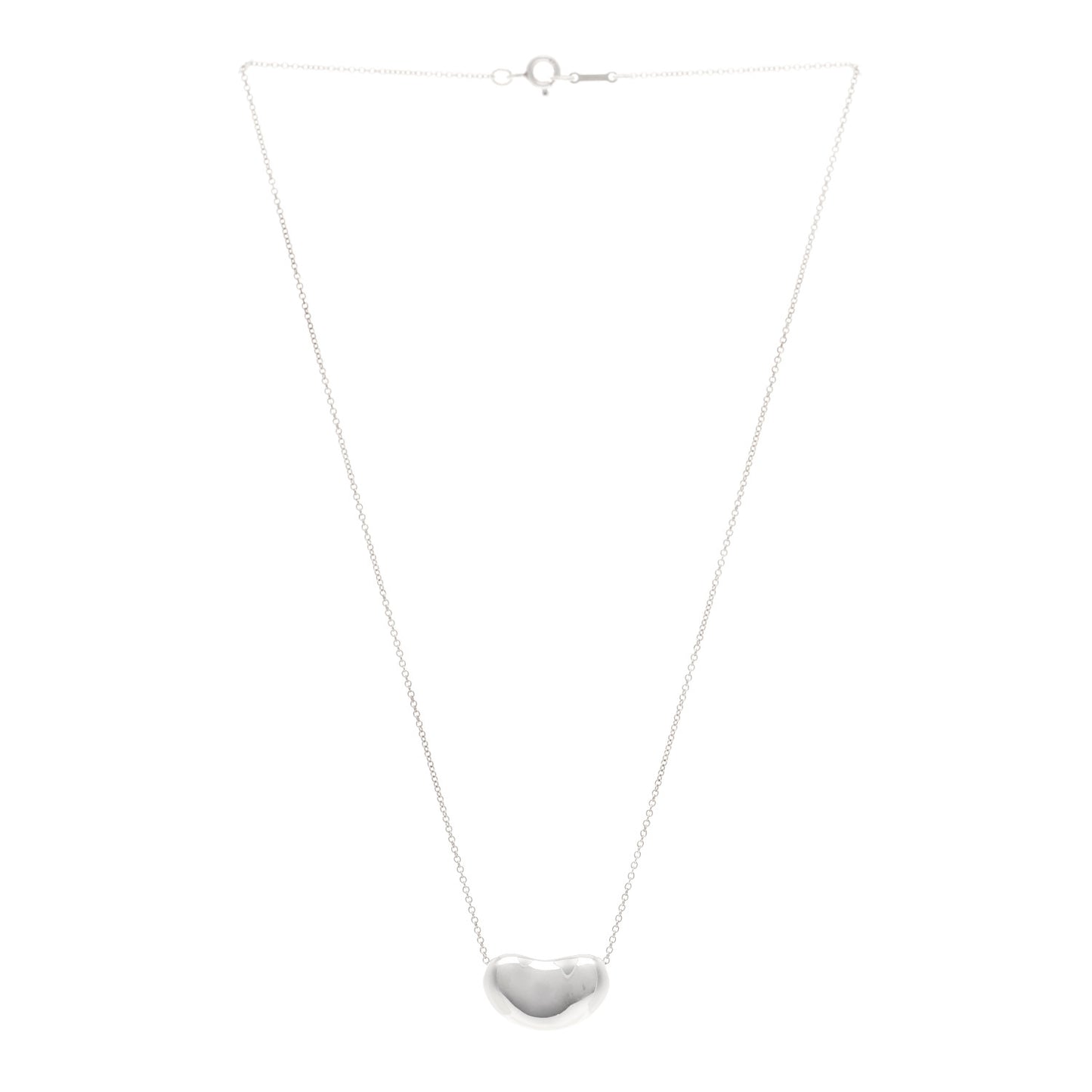 Sterling Silver 19mm Elsa Peretti Bean Pendant Necklace
