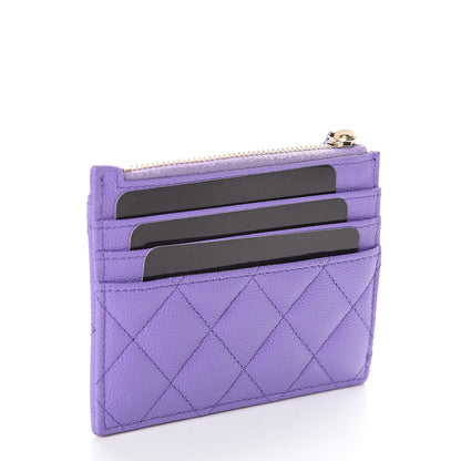 Chanel Caviar Quilted CC Zip Card Holder Purple 2 of 6