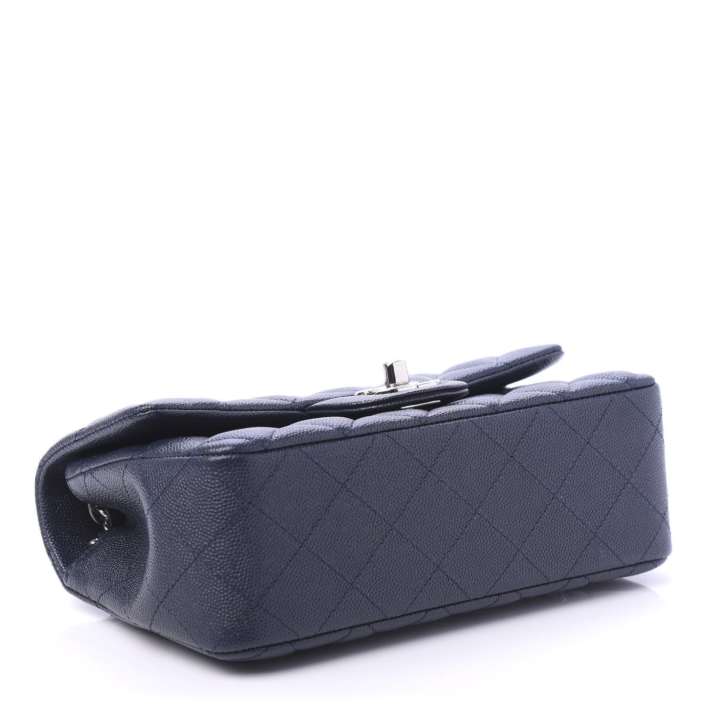 Caviar Quilted Mini Rectangular Flap Navy