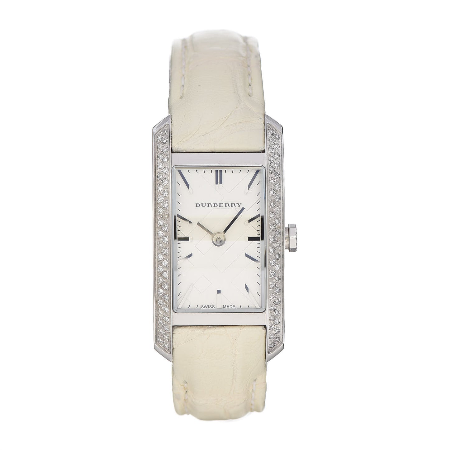 Stainless Steel Alligator Diamond Bezel 20mm Quartz Watch BU9506