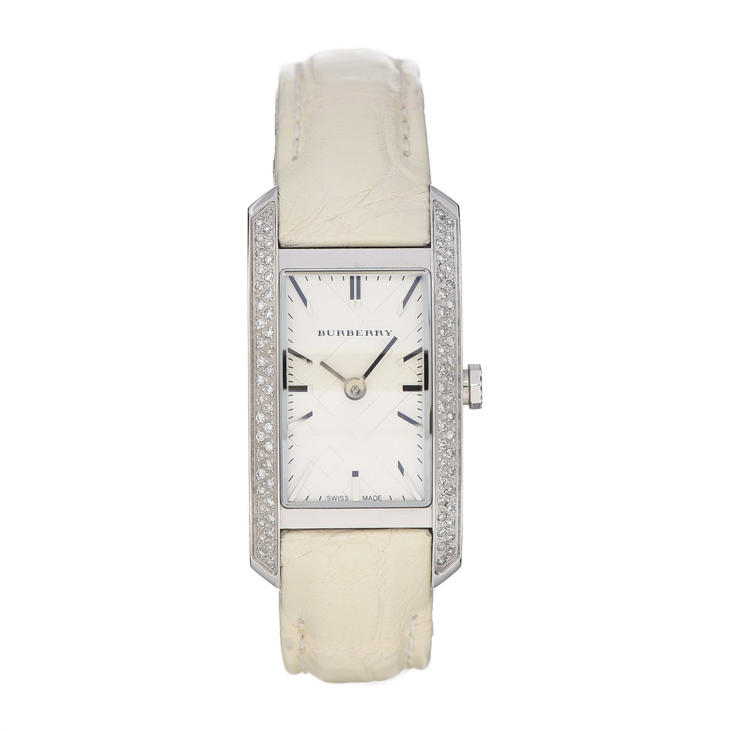 Burberry Stainless Steel Alligator Diamond Bezel 20mm Quartz Watch BU9506 1 of 8