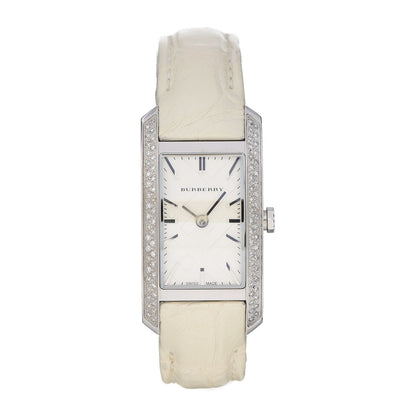 Burberry Stainless Steel Alligator Diamond Bezel 20mm Quartz Watch BU9506 1 of 8