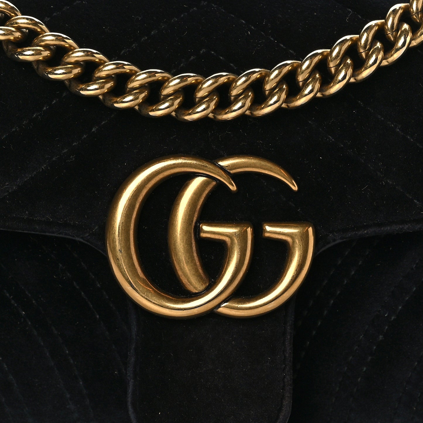 Velvet Matelasse Mini GG Marmont Shoulder Bag Black