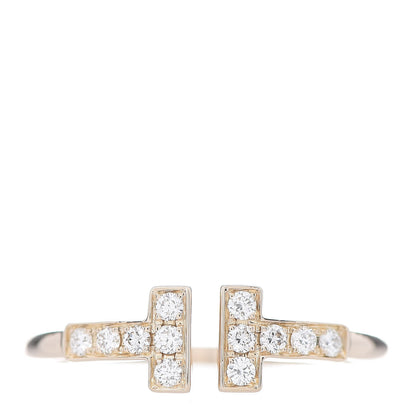 Tiffany 18K Rose Gold Diamond T Wire Ring 52 6 1 of 6