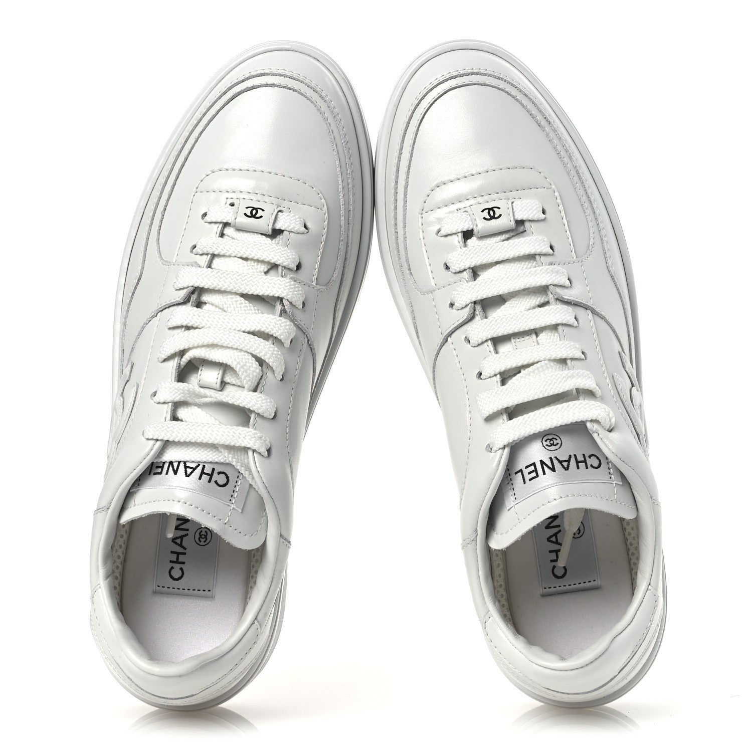 Chanel Calfskin Womens CC Sneakers 40.5 White 2 of 11