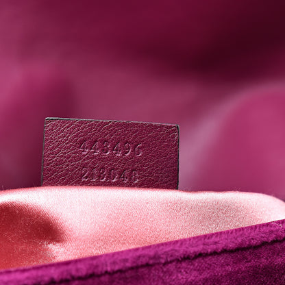 Gucci Velvet Matelasse Medium GG Marmont Shoulder Bag Fuchsia Violet Cyclamen 7 of 16