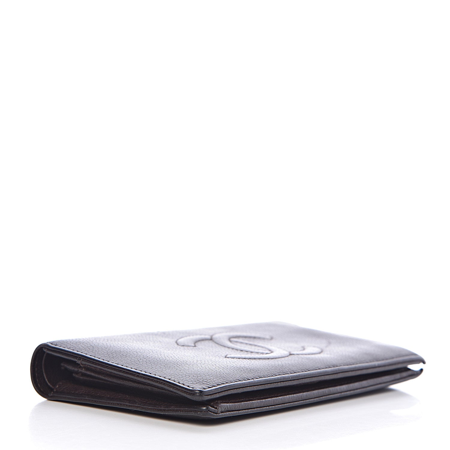 Chanel Caviar Timeless CC Yen Wallet Dark Brown 4 of 22