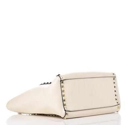 Valentino Garavani Vitello Rockstud Double Handle Tote Ivory 4 of 13
