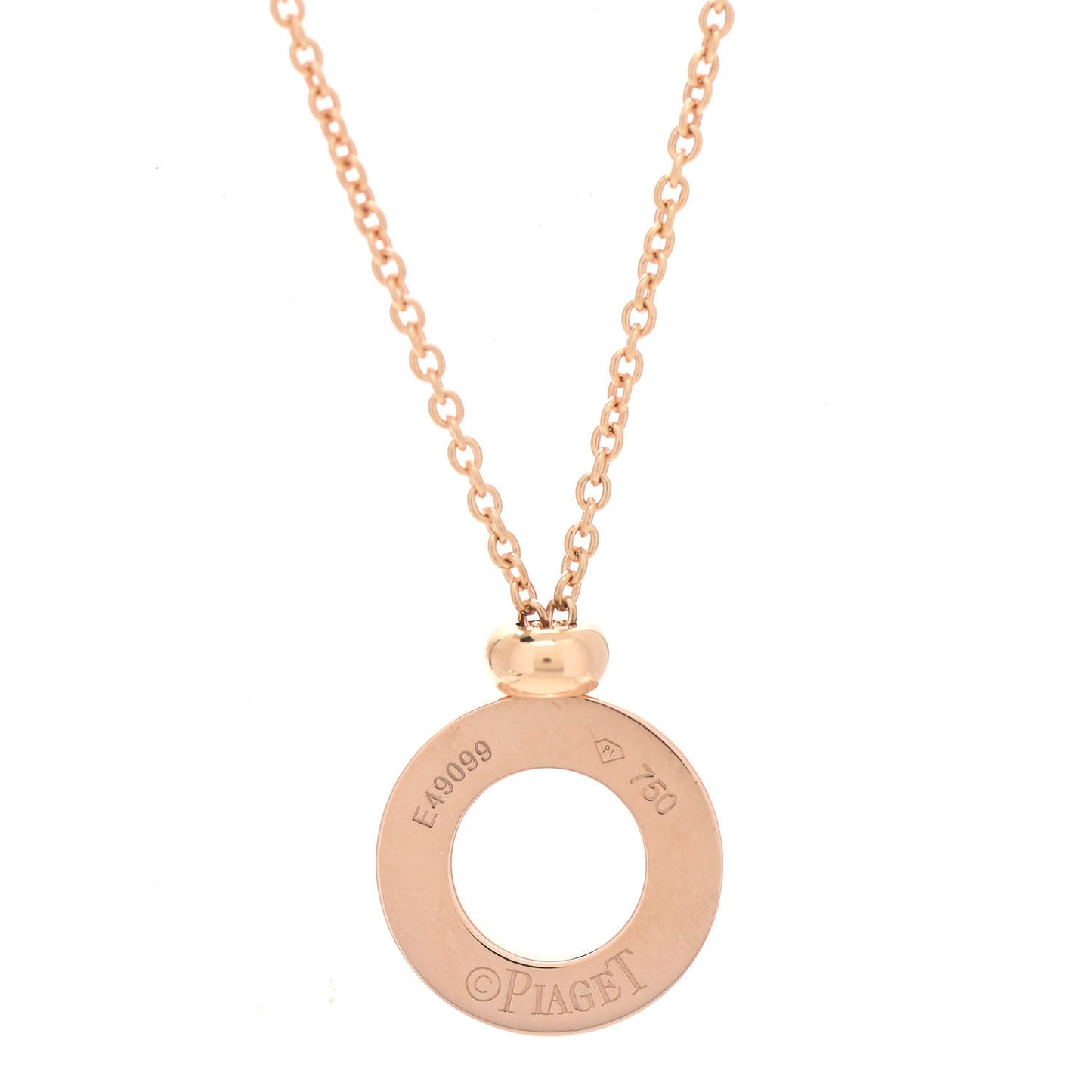 18K Rose Gold Diamond Possession Circle Pendant Necklace