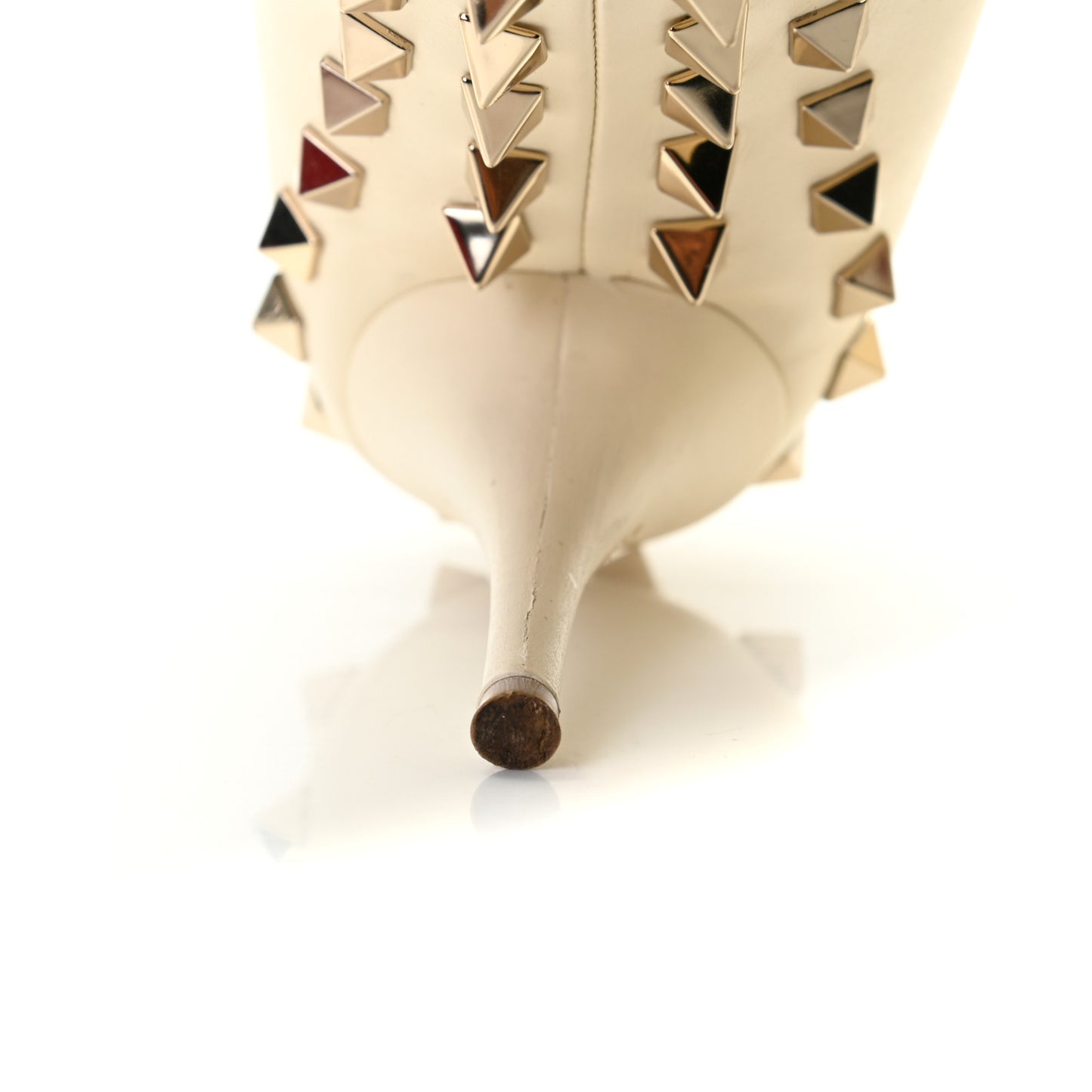 Nappa Rockstud Jaw Stud 100mm Pumps 37.5 Ivory