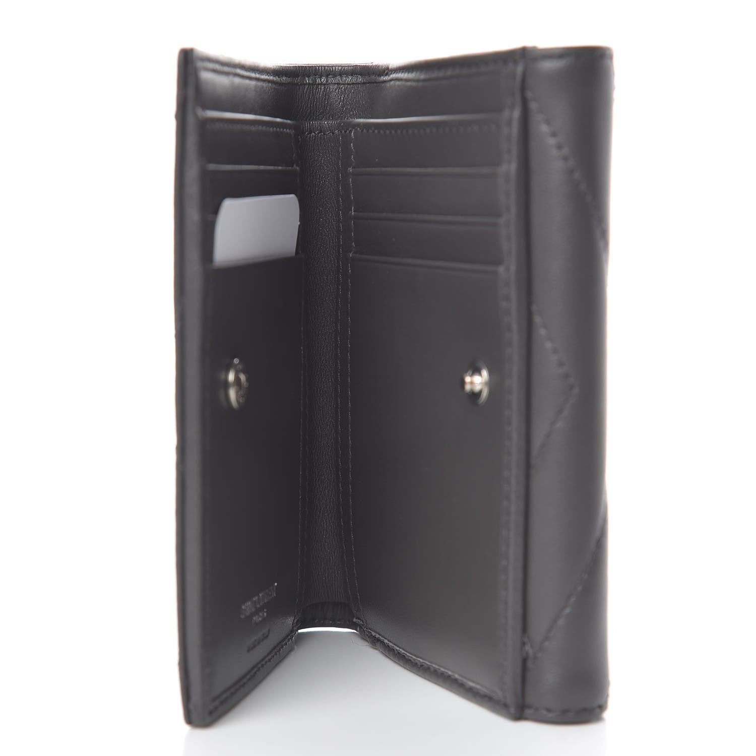 Saint Laurent Lambskin Y Quilted Monogram Compact Loulou Wallet Asphalt 5 of 8