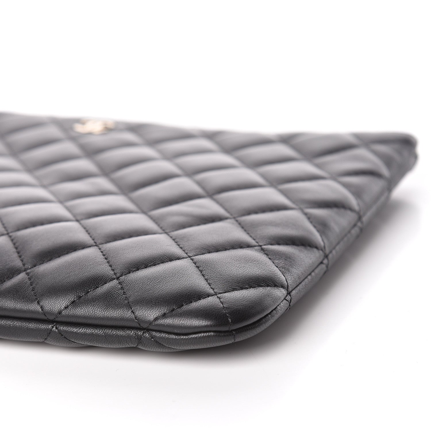 Chanel Lambskin Quilted Medium Cosmetic Case Black 10 of 11