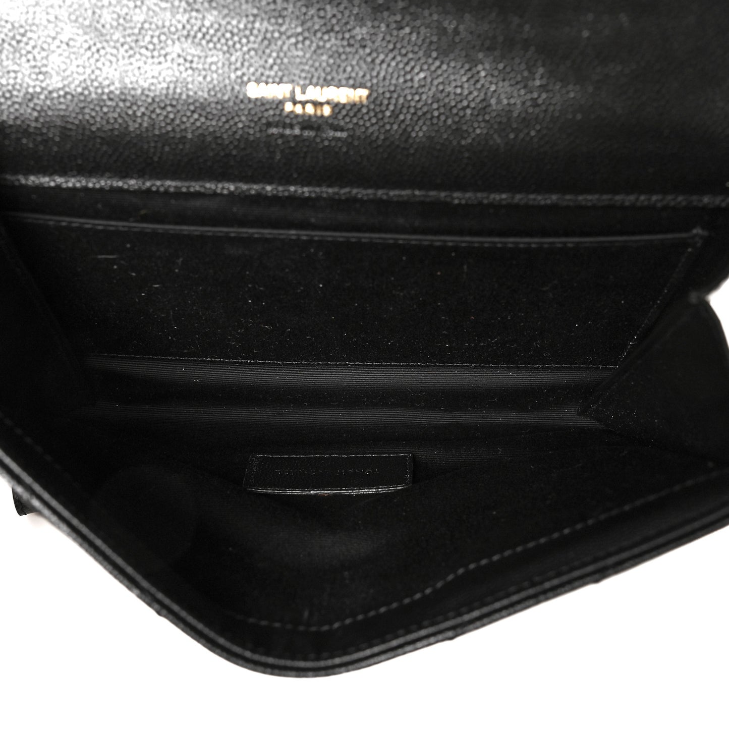 Grain De Poudre Matelasse Chevron Monogram Envelope Clutch Black