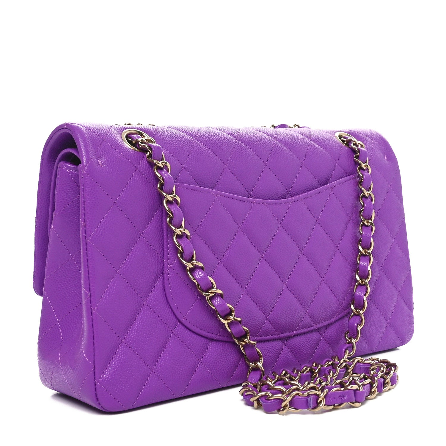 Chanel Caviar Quilted Medium Double Flap Purple 3 of 11