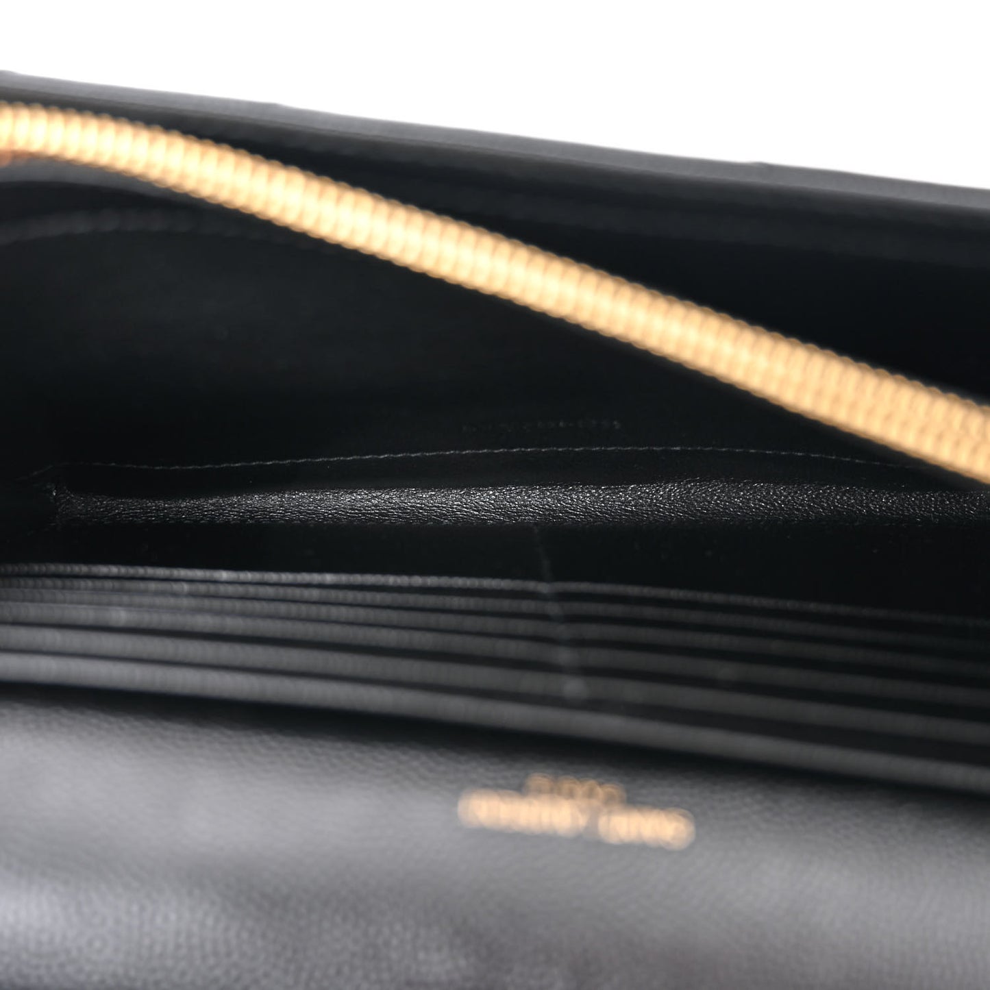 Grain De Poudre Matelasse Chevron Monogram Chain Wallet Black