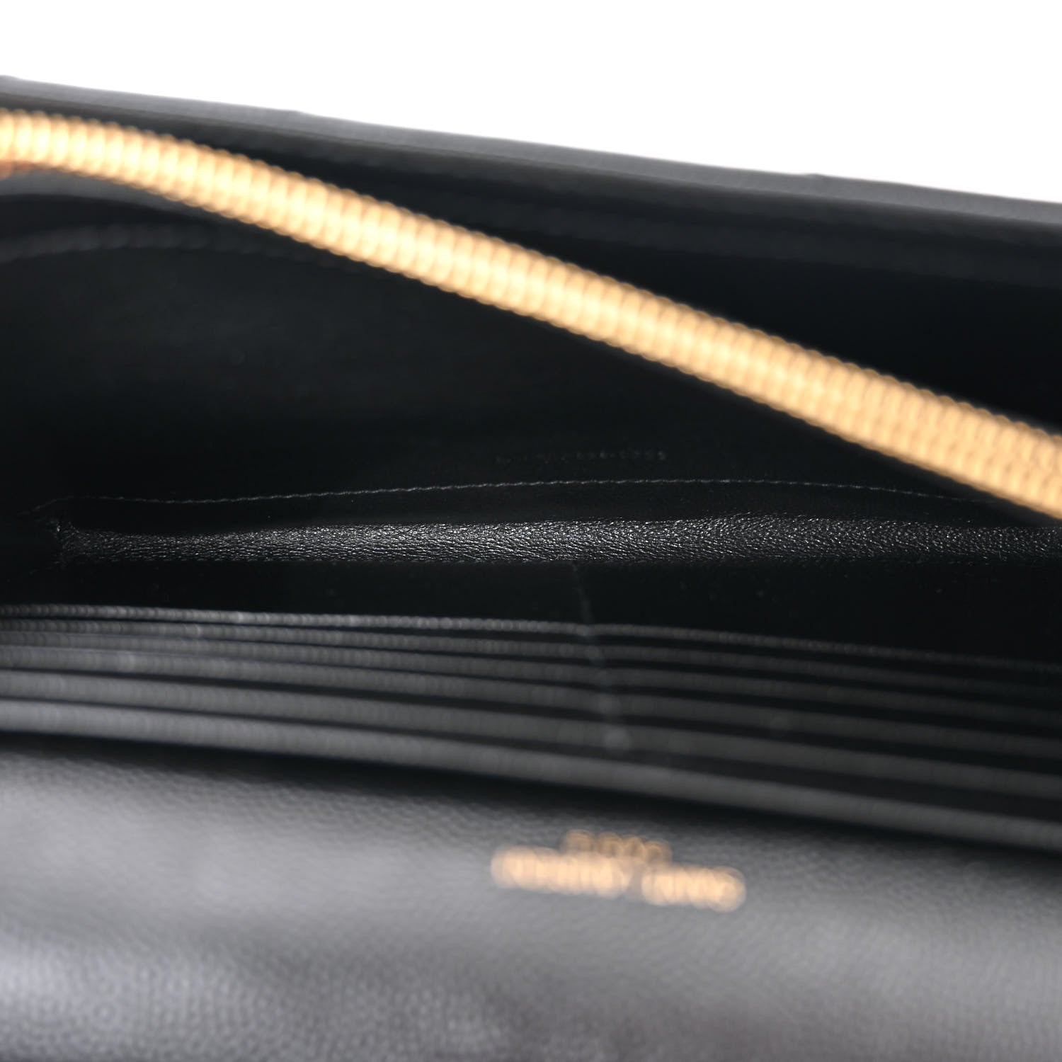 Saint Laurent Grain De Poudre Matelasse Chevron Monogram Chain Wallet Black 5 of 10