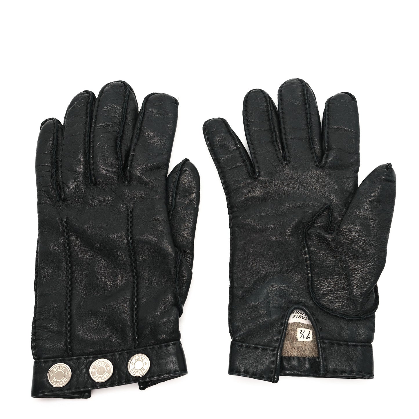 Lambskin Clous de Selle Gloves 7.5 Black