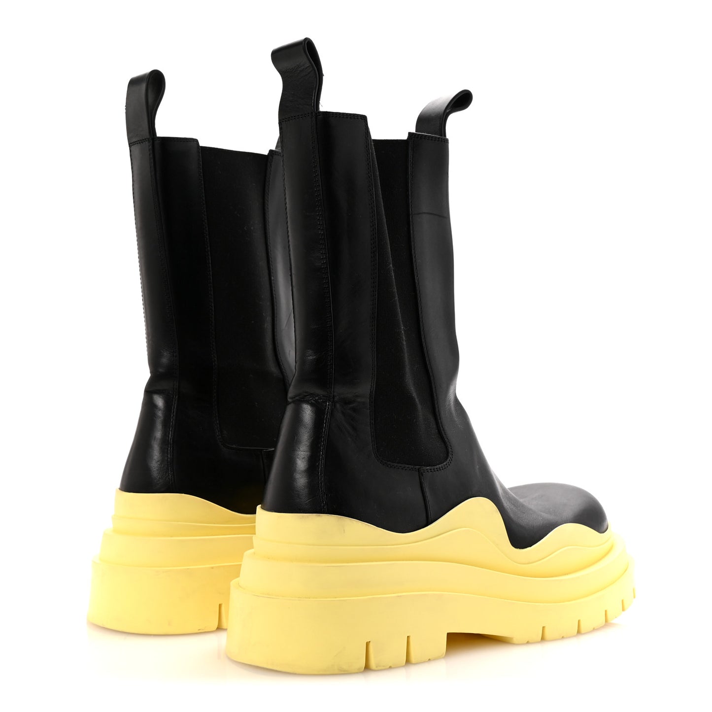 Calfskin The Tire Chelsea Boots 39.5 Black Seagrass