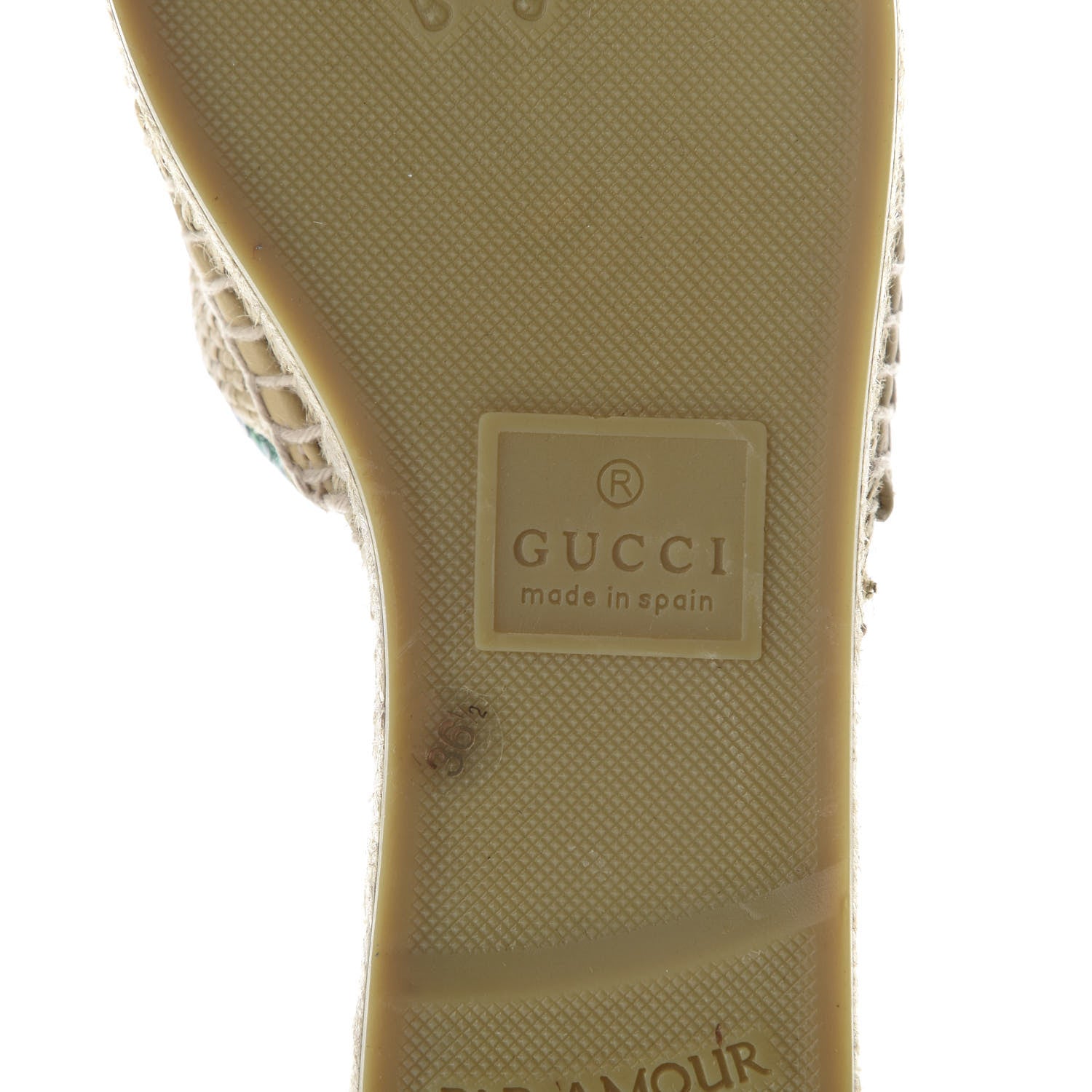 Gucci Straw Elaphe Matelasse GG Marmont Espadrille Slide Sandals 36.5 Natural New Shamarock 7 of 10