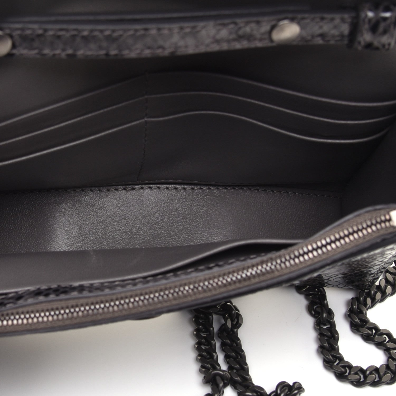 Balenciaga Shiny Calfskin Python Effect Hourglass Chain Bag Dark Grey Black 5 of 8