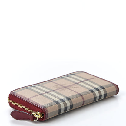 Burberry Haymarket Check Large Ziggy Zip Around Wallet Red 3 of 9