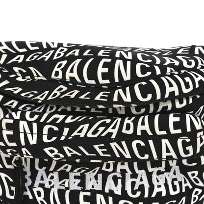 Balenciaga Nylon Wave Logo Print Wheel Beltpack Black White 14 of 18