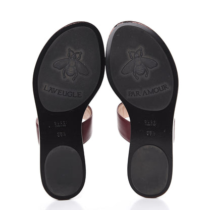 Gucci Calfskin GG Marmont Thong Sandals 36.5 Vintage Bordeaux 5 of 9