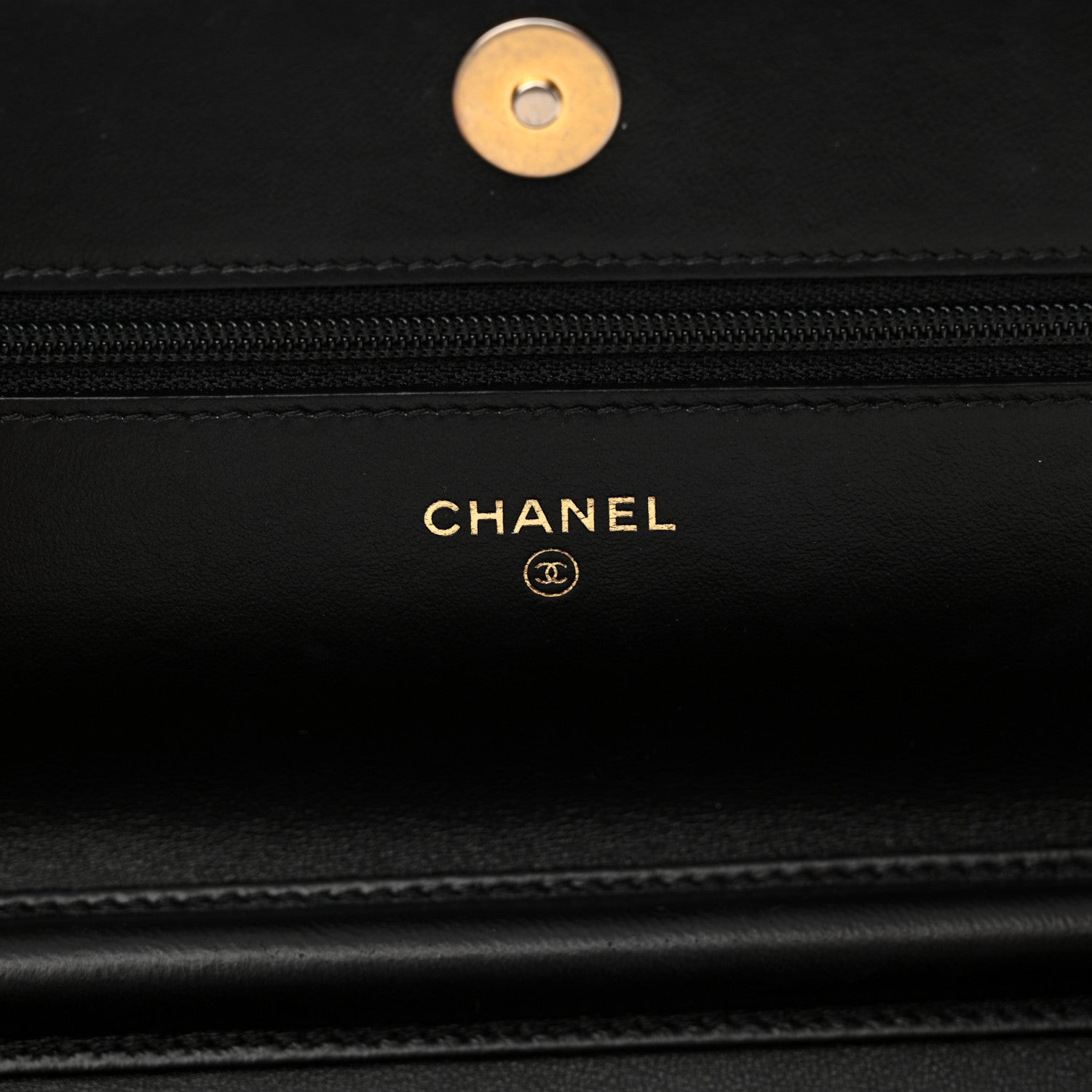 Chanel Lambskin Quilted Chain Around Wallet On Chain WOC Black 6 of 13