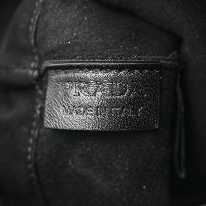 Prada Shearling Monotone Logo Tote Black White 8 of 12