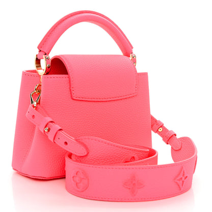 Louis Vuitton Taurillon Monogram Tuffetage Capucines Mini Fluo Pink 3 of 9