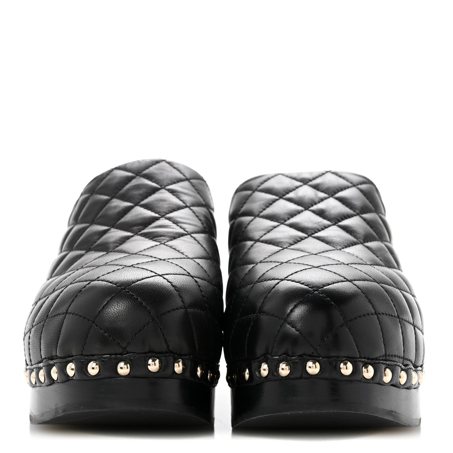 Chanel Lambskin Quilted CC Clogs 39 Black 3 of 12