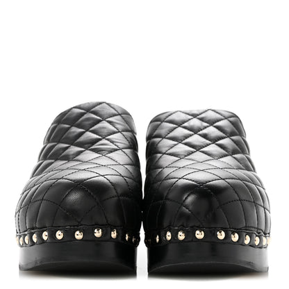 Chanel Lambskin Quilted CC Clogs 39 Black 3 of 12