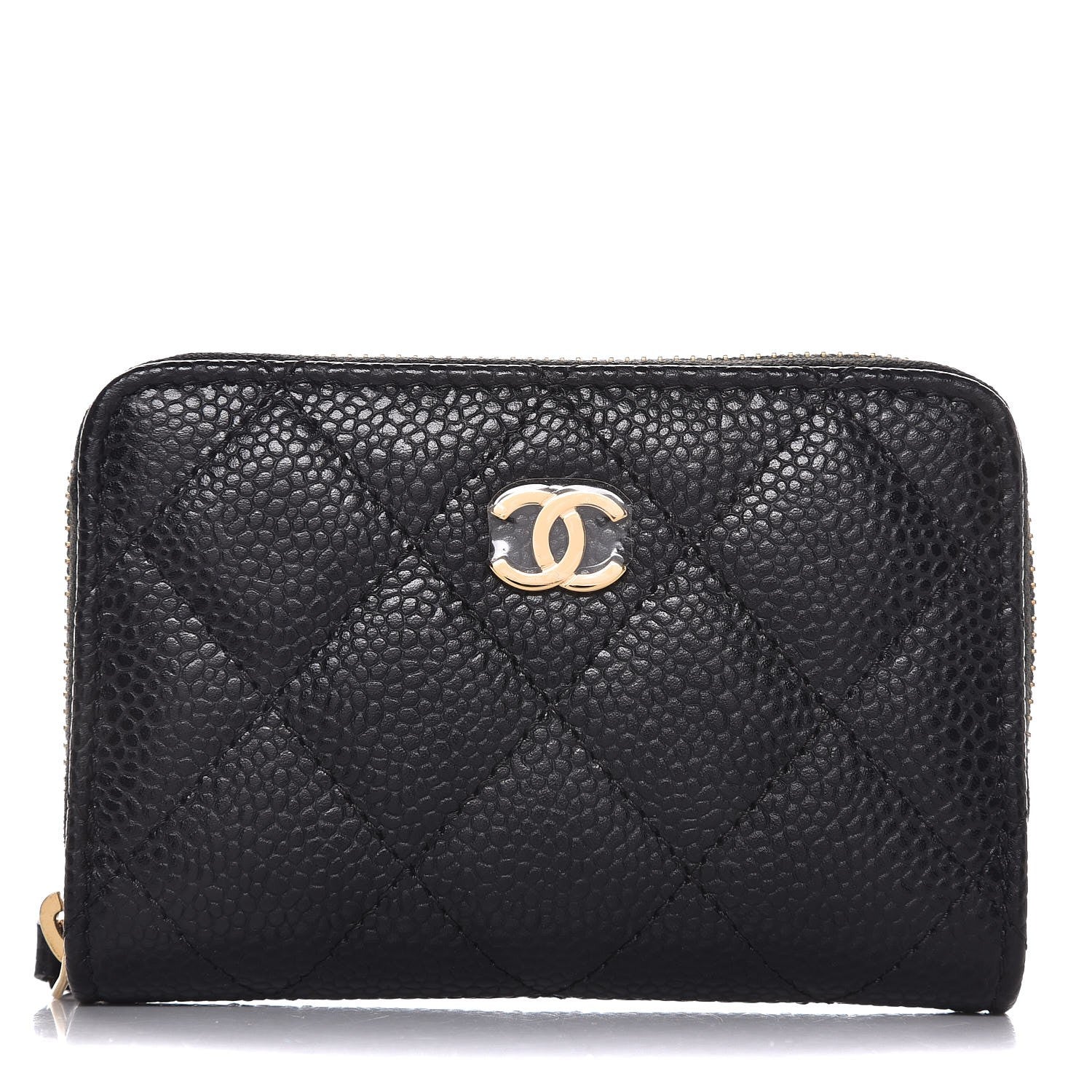 Chanel Caviar Quilted Zip Coin Purse Black 1 of 8