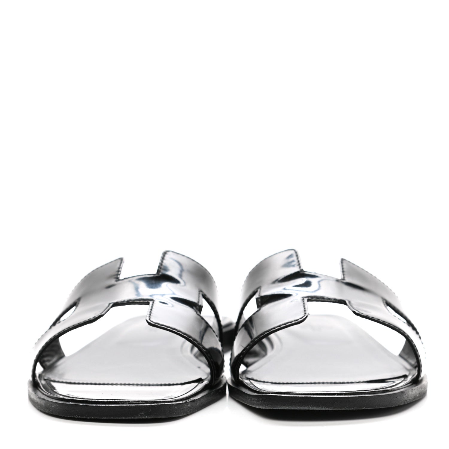 Hermes Patent Oran Sandals 40 Black 2 of 11