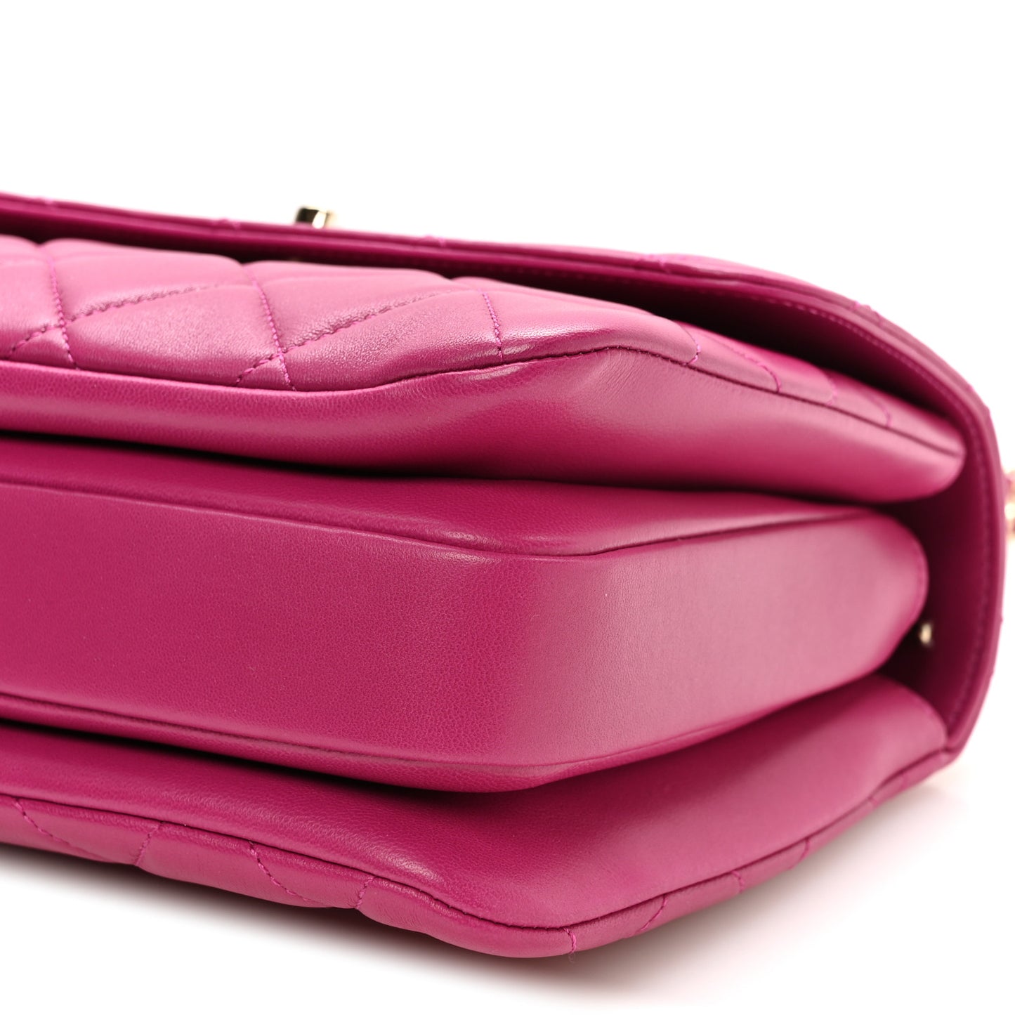 Lambskin Quilted Small Trendy CC Flap Dual Handle Bag Dark Pink