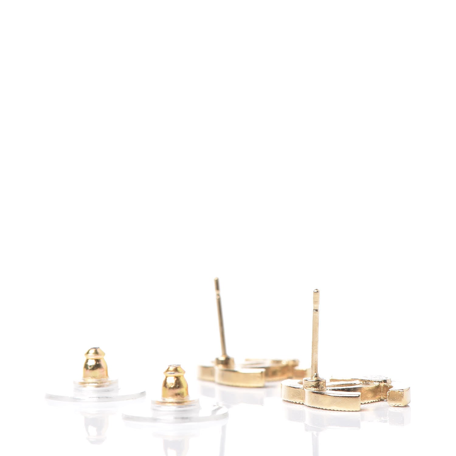 Chanel Crystal CC Earrings Gold 3 of 4
