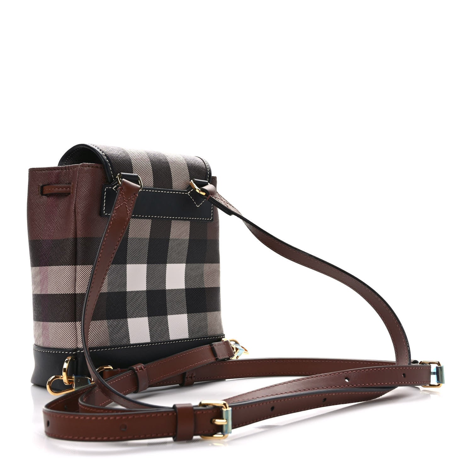 Burberry House Check Canvas Calfskin Micro Backpack Dark Birch Brown 2 of 7