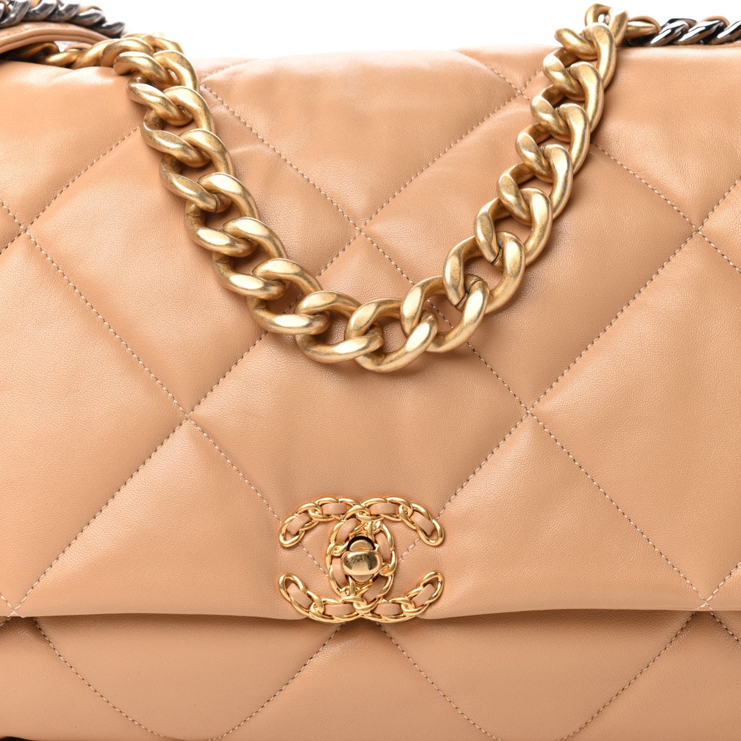 Chanel Lambskin Quilted Maxi 19 Flap Dark Beige 11 of 11