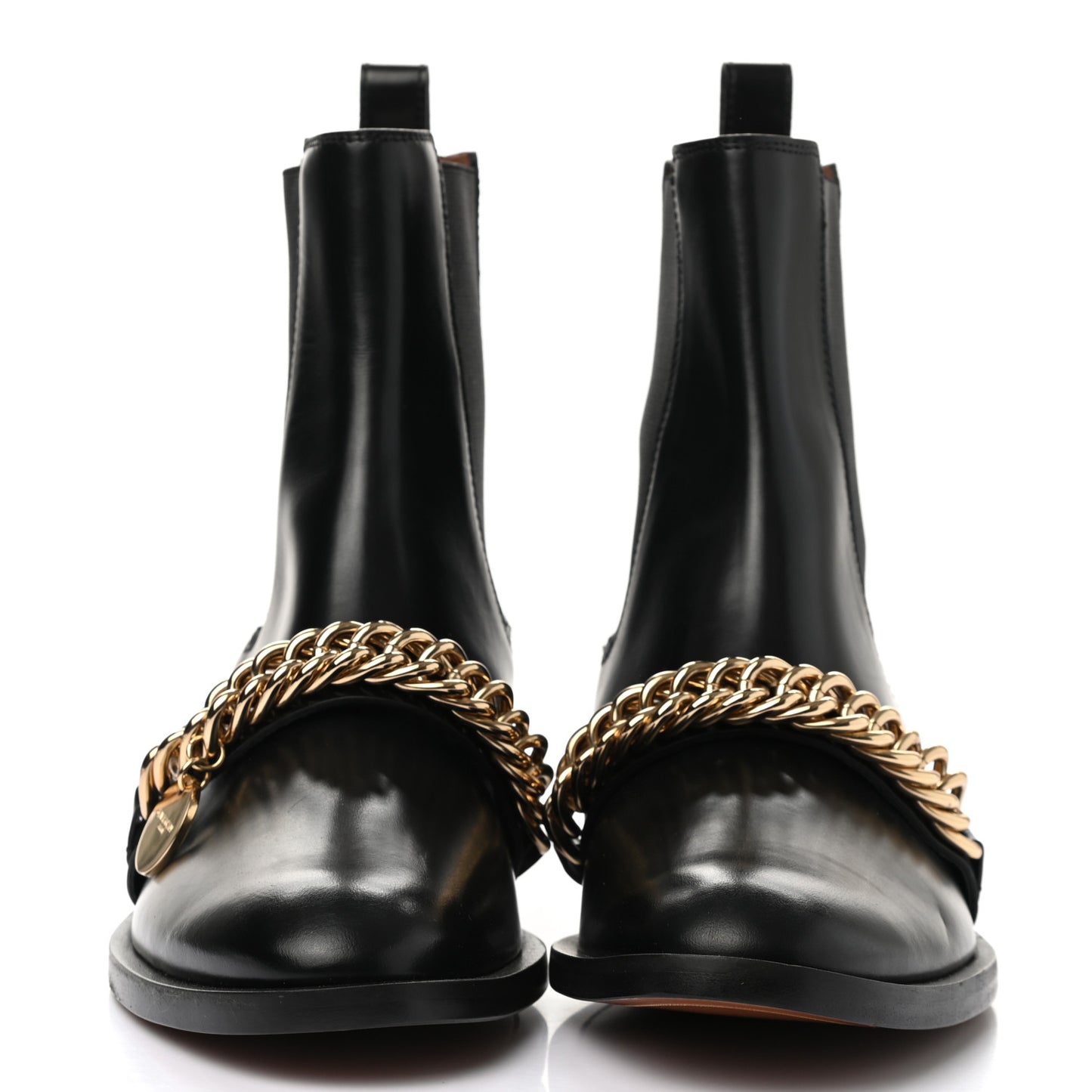 Calfskin Chain Chelsea Boots 37 Black