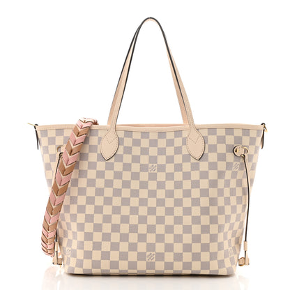 Louis Vuitton Damier Azur Braided Neverfull MM Pink 3 of 11