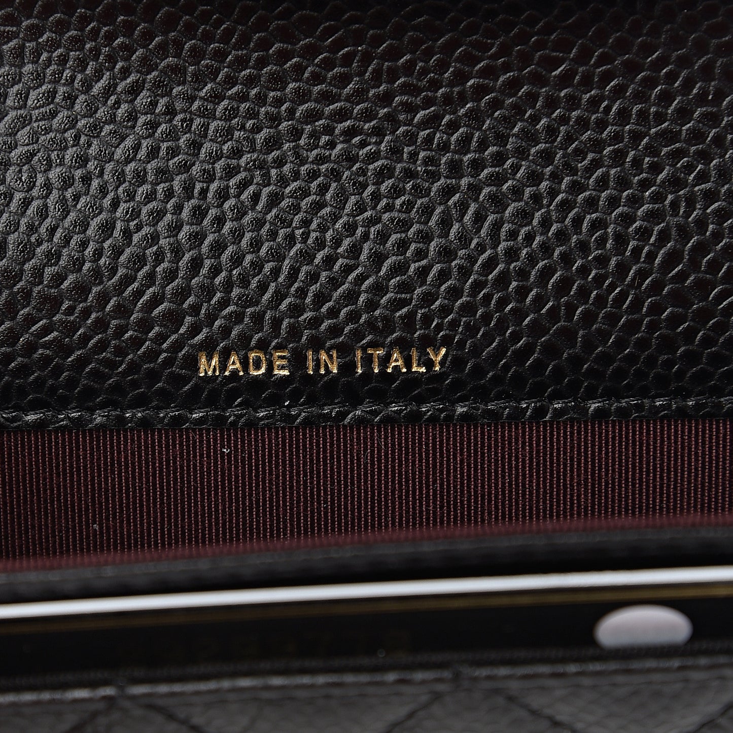 Caviar Quilted Flap Card Holder Wallet Black