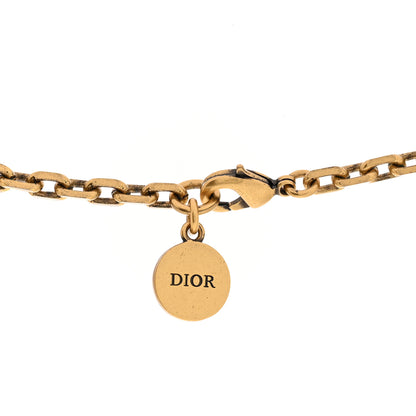 Christian Dior Metal Pearl Crystal J'Adior Choker Necklace Antique Gold 5 of 8